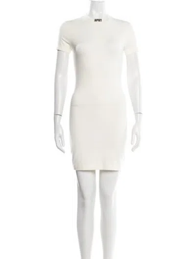 Pre-owned Heron Preston Crew Neck Mini Dress In Neutrals/white