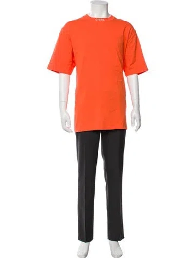 Pre-owned Heron Preston Crew Neck Short Sleeve T-shirt In Orange