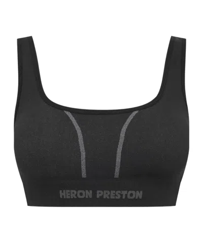 Heron Preston Cropped Logo Sport Tank Top In Black