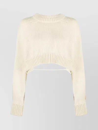 HERON PRESTON CROPPED OPEN-BACK WOOL SWEATER