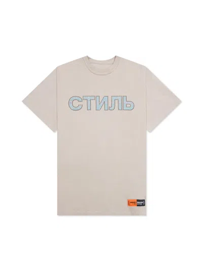 Heron Preston Ctnmb Logo Strass T-shirt In Grey | ModeSens