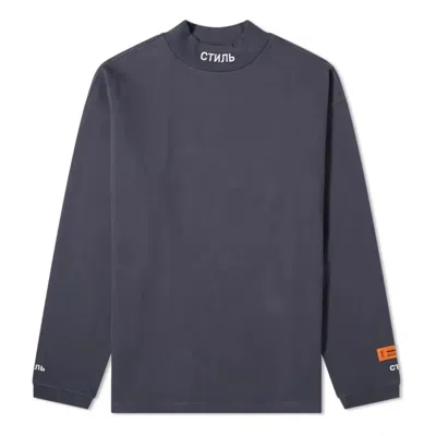 Heron Preston Ctnmb Long Sleeve Turtleneck Tshirt 'navy' In Blue