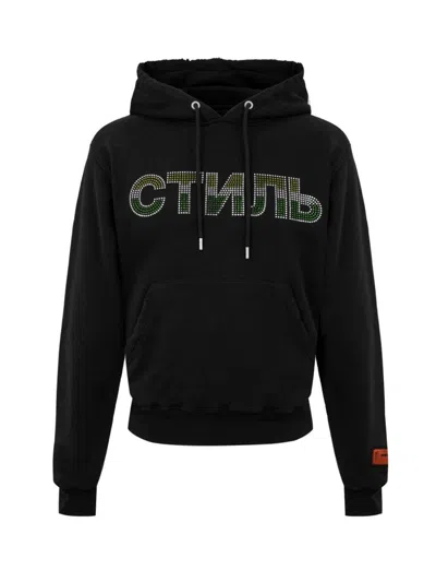 Heron Preston Ctnmb Strass Logo Hoodie In Black