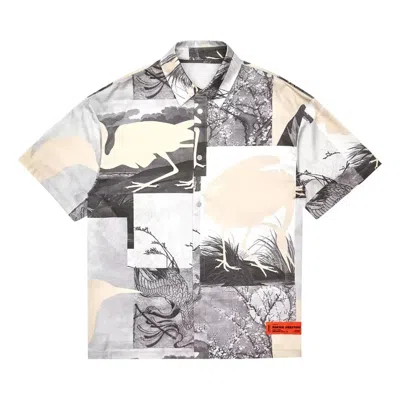 Heron Preston Cut Out Bowling Shirt 'grey' In Gray