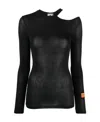 Heron Preston Cut-out Shoulder T-shirt In Black