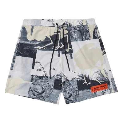 Pre-owned Heron Preston Cutout Swimshorts 'grey'