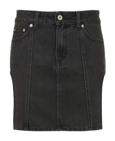 Heron Preston Woman Denim Skirt Charcoal Size 25 Cotton In Black