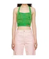 Heron Preston Distressed Cotton Corset Top In Green
