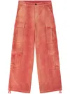 Heron Preston Distressed-effect Cargo Pants In Red