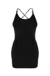 Heron Preston Black Stretch Polyester Blend Mini Dress In 1000