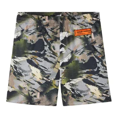 Pre-owned Heron Preston Dry Fit Shorts 'camo Green'