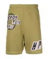 Heron Preston Logo-patch Track Shorts In Green