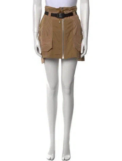 Pre-owned Heron Preston Embroidered Accent Mini Skirt In Neutral