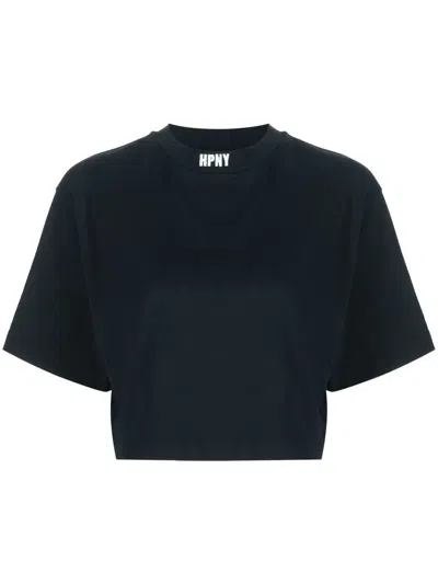 HERON PRESTON EMBROIDERED-LOGO CROPPED T-SHIRT