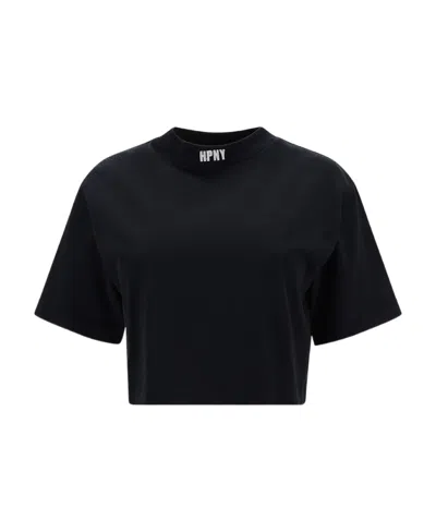Heron Preston Embroidered-logo Cropped T-shirt In Black