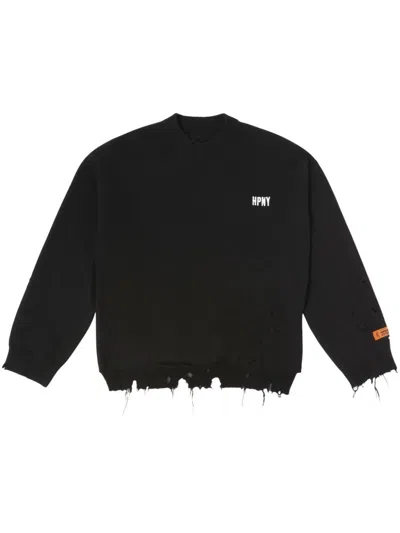 HERON PRESTON EMBROIDERED-LOGO DRAWSTRING SWEATSHIRT