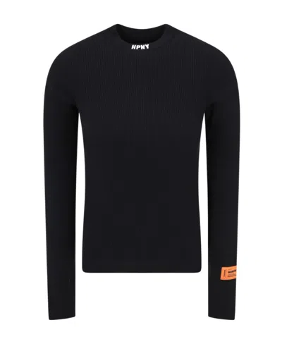 Heron Preston Embroidered-logo Long-sleeve Top In Black