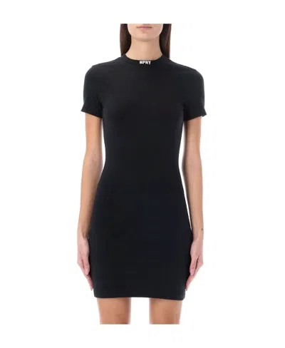 Heron Preston Embroidered-logo T-shirt Dress In Black