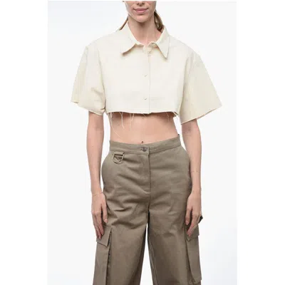 Heron Preston Exray Cropped Fit Shirt With Raw-cut Edges