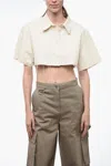 Heron Preston Exray Cropped Fit Shirt With Raw-cut Edges In White