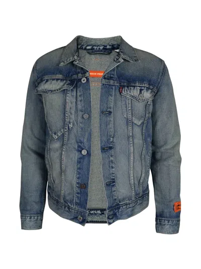 Heron Preston Faded Denim Jacket In Blue