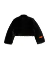Heron Preston Faux-fur Cropped Jacket In Black