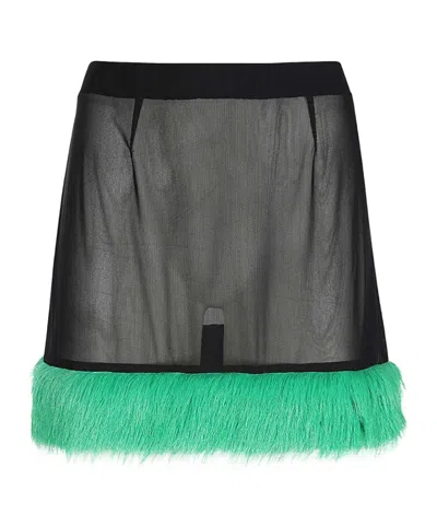 HERON PRESTON FAUX-FUR STRAIGHT SKIRT