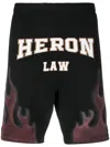 Heron Preston Flame-print Cotton Shorts