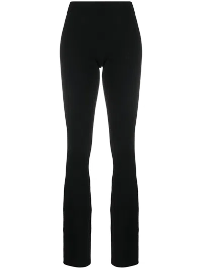 Heron Preston Flared Knitted Trousers In Black