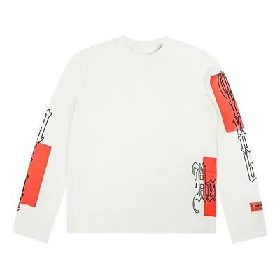 Heron Preston Fw22 Gothic Color Block Long-sleeve T-shirt 'white Orange'