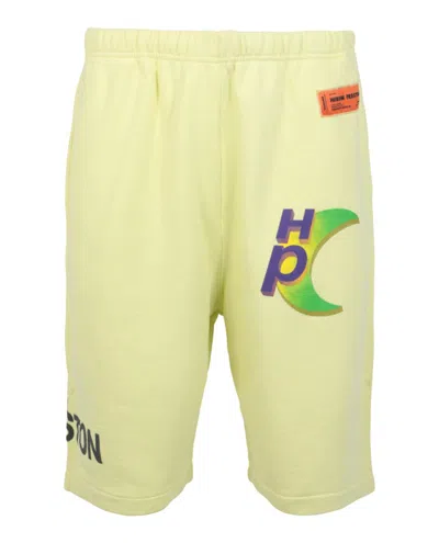 Heron Preston Global Collage Sweatshorts In Yellow