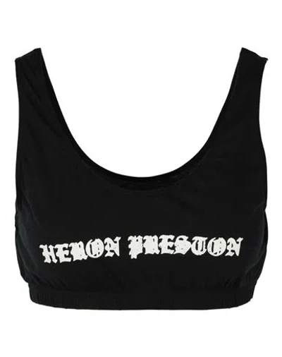 Heron Preston Gothic Cropped Tank Woman Top Black Size Xxl Cotton In Multi