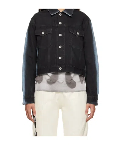 HERON PRESTON GRADIENT LONG-SLEEVED DENIM JACKET