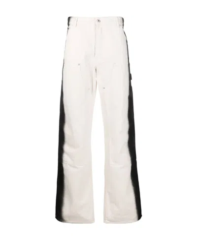 Heron Preston Gradient Wide Leg Jeans In White