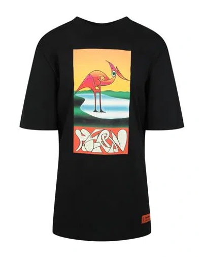 Heron Preston Graphic Cotton T-shirt Man T-shirt Black Size Xxl Cotton