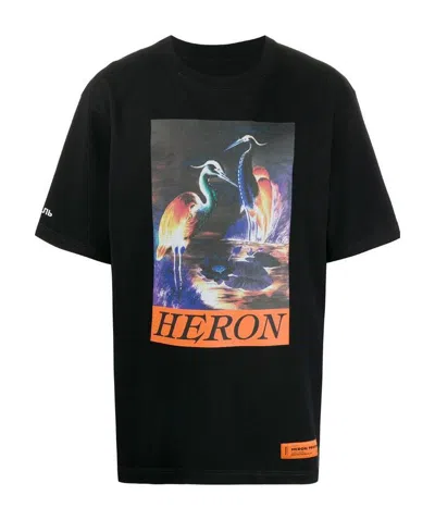 Heron Preston Graphic Print Cotton T-shirt In Black