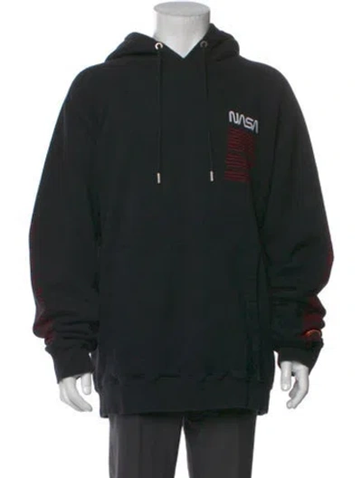 Pre-owned Heron Preston Graphic Print Crew Neck Hoodie In Black