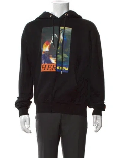 Pre-owned Heron Preston Graphic Print Crew Neck Hoodie In Black