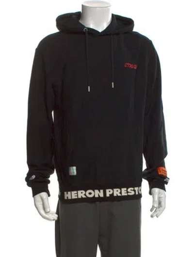 Pre-owned Heron Preston Graphic Print Crew Neck Hoodie In Black