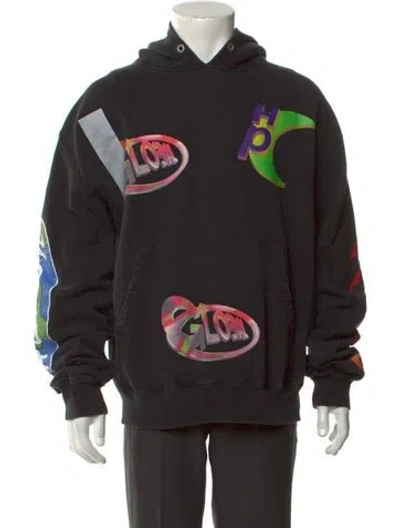 Pre-owned Heron Preston Graphic Print Crew Neck Hoodie In Black