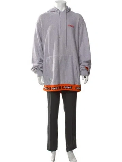 Pre-owned Heron Preston Graphic Print Crew Neck Hoodie In Grey