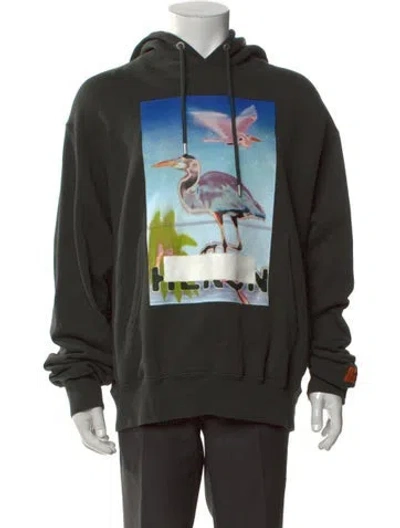 Pre-owned Heron Preston Graphic Print Crew Neck Hoodie In Grey