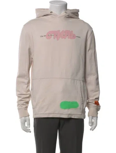 Pre-owned Heron Preston Graphic Print Crew Neck Hoodie In Neutral