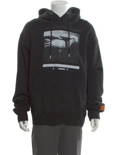 Pre-owned Heron Preston Graphic Print Crew Neck Hoodie W/ Tags In Black