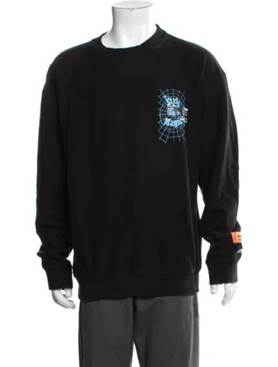 Pre-owned Heron Preston Graphic Print Crew Neck Pullover In Black