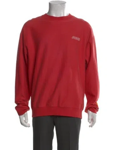 Pre-owned Heron Preston Graphic Print Crew Neck Pullover In Red