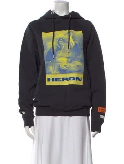Pre-owned Heron Preston Graphic Print Crew Neck Sweater In Black