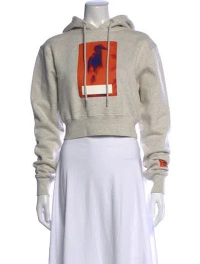 Pre-owned Heron Preston Graphic Print Crew Neck Sweater In Gray