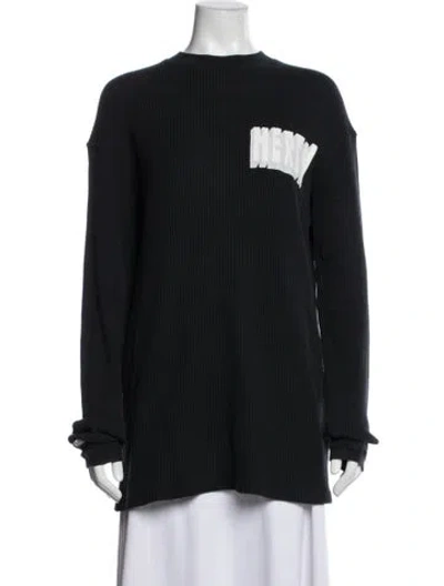 Pre-owned Heron Preston Graphic Print Crew Neck Sweatshirt In Black