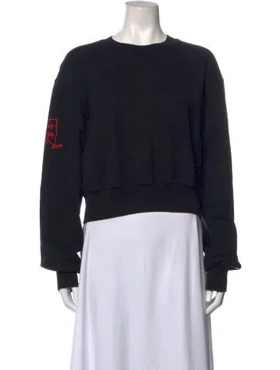 Pre-owned Heron Preston Graphic Print Crew Neck Sweatshirt In Black